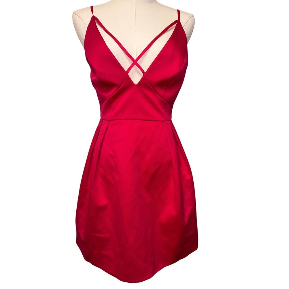 NWT Topshop Pink Strappy Fit & Flare Dress Size 4 Criss Cross Prom Date Mini